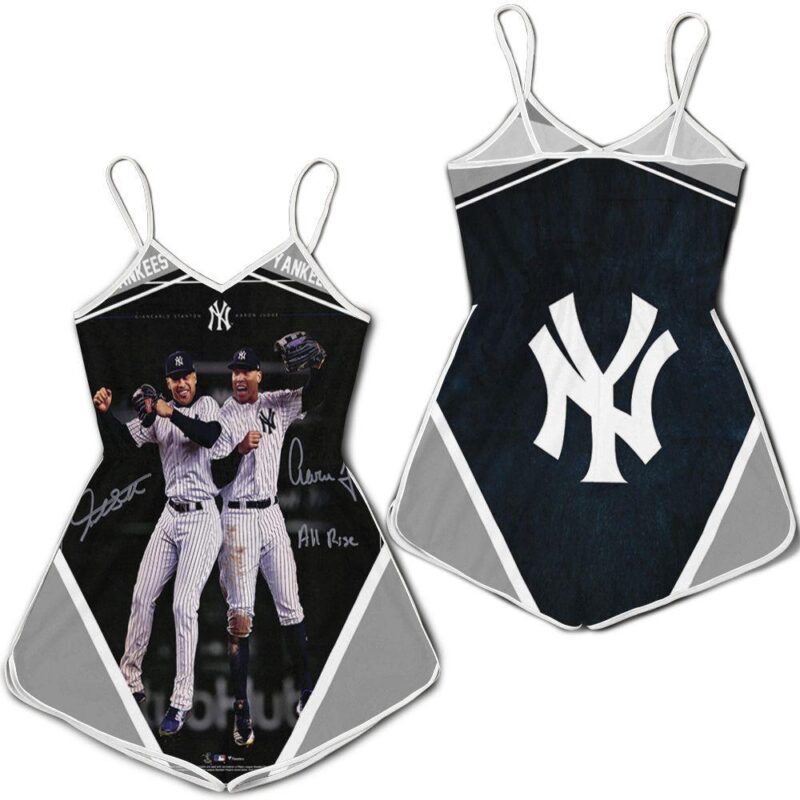 New York Yankees Aaron Judge All Rise And Giancarlo Stanton Jumping Romper RJ02039