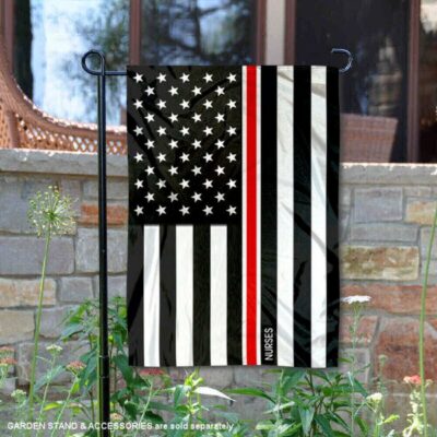 Nurses Red Thin Line Garden Flag GF01038