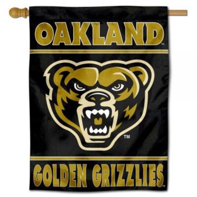 Oakland OU Grizzlies House Flag H0359