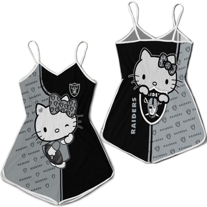 Oakland Raiders Hello Kitty Fan 3d t shirt hoodie sweater Romper RJ05056