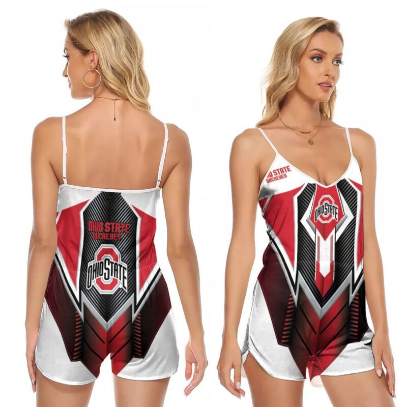 Ohio State Buckeyes American Football University Logo GIft for Ohio State Buckeyes Fans Lovers V-neck Romper Jumpsuit RJ01384