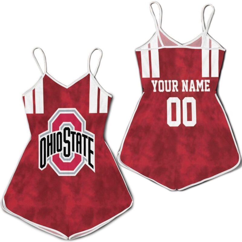 Ohio State Buckeyes Brutus Buckeye 3d All Over Personalized Romper RJ02703