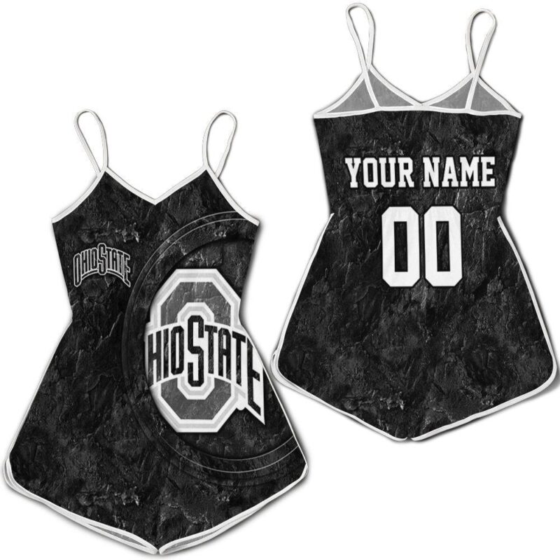 Ohio State Buckeyes Cracked Ground 3d Printed Personalized Romper RJ02908