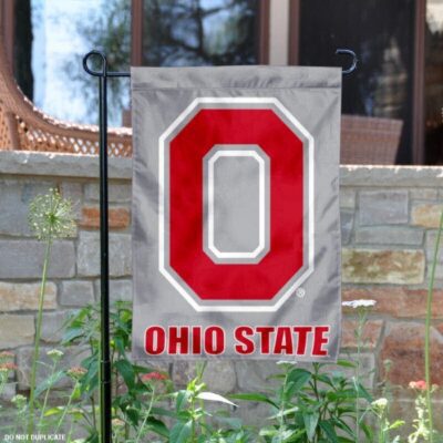 Ohio State Buckeyes Grey Block O Garden Flag GF00550