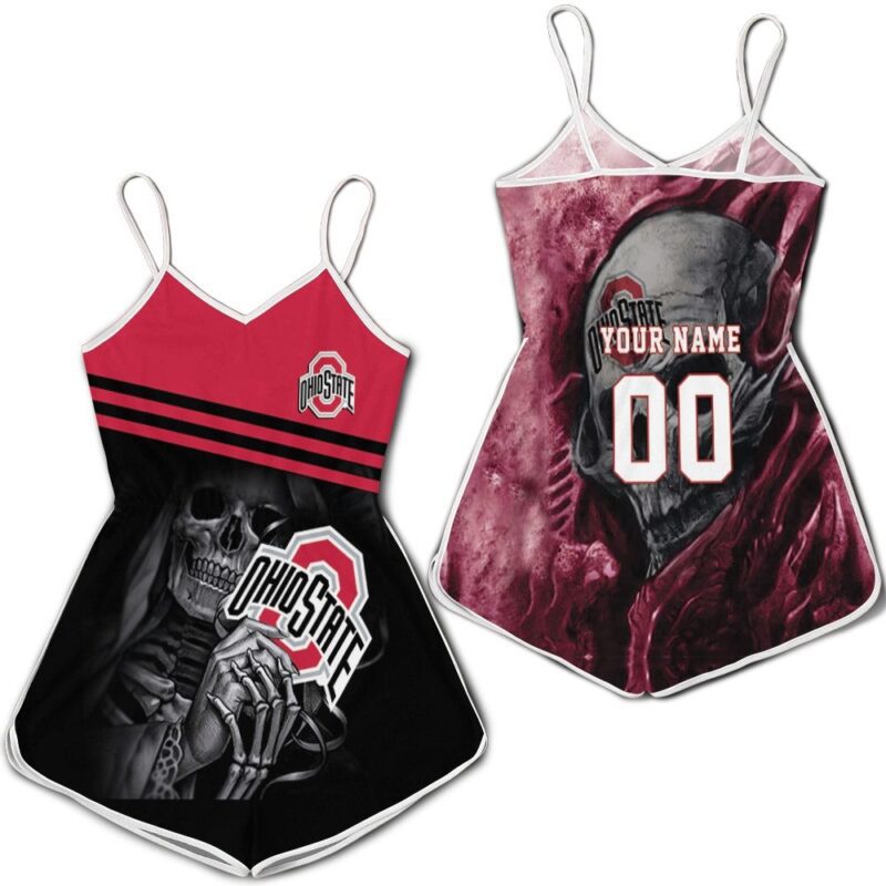 Ohio State Buckeyes Maiden Skull Fan 3d Personalized Romper RJ02542