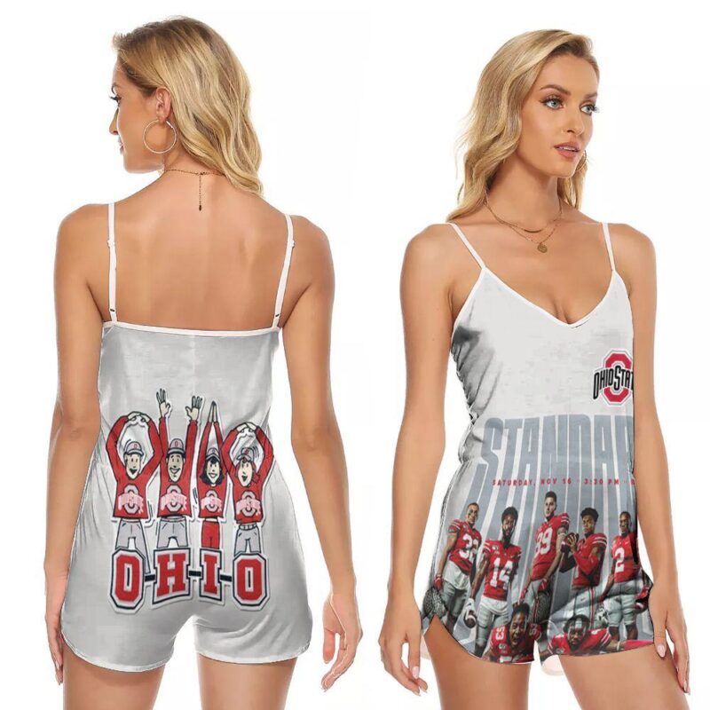 Ohio State Buckeyes Standard Football team university Gift For Buckeyes Fans V-neck Romper Jumpsuit RJ01444