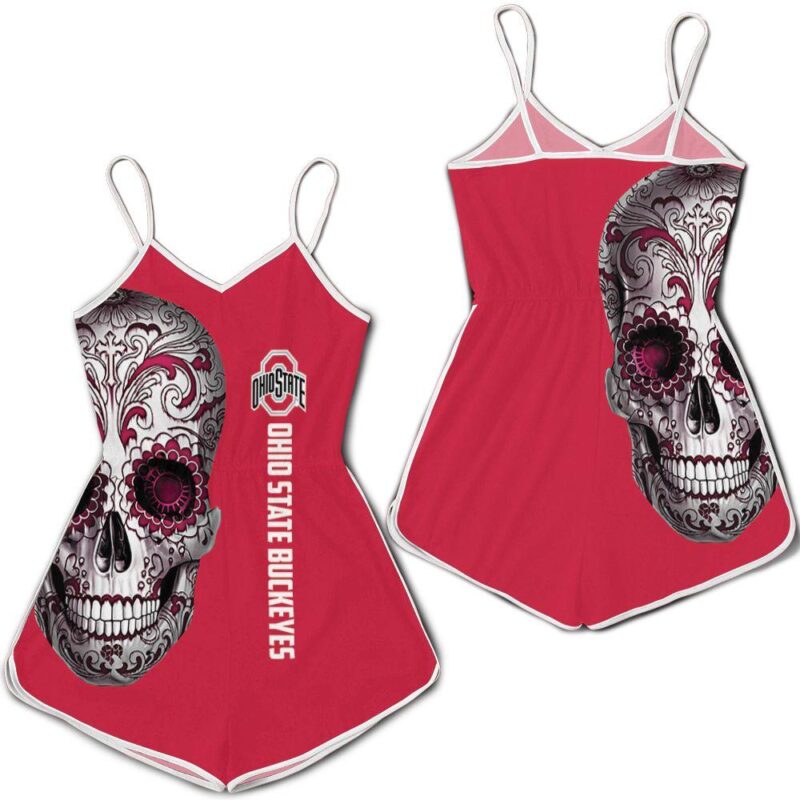 Ohio State Buckeyes Sugar Skull 3d Romper RJ03952