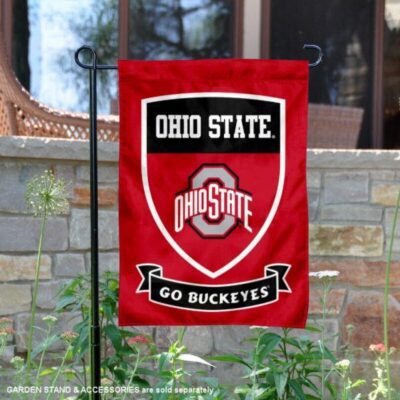 Ohio State University Go Buckeyes Shield Garden Flag GF00576