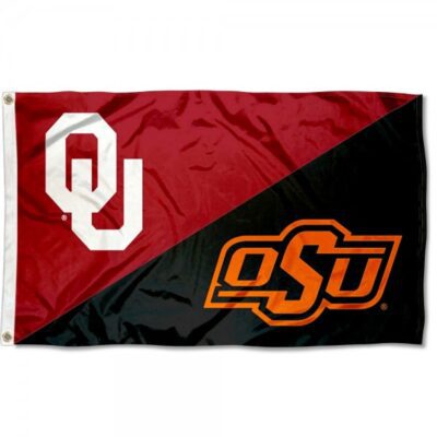 Oklahoma vs Oklahoma State House Divided 3x5ft Wall Flag Banner Flag Outdoor Flag BF196