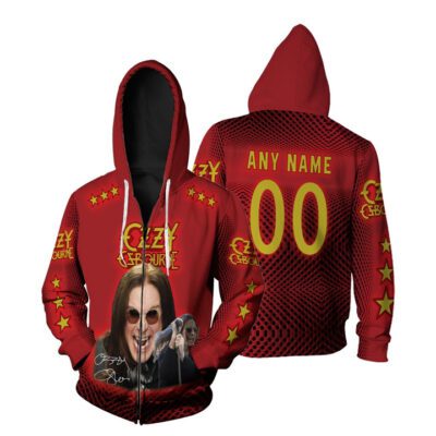 Ozzy Osbourne Prince of Darkness Legend English Singer 3D Custom Name Number For Ozzy Osbourne Fans Zip Hoodie ZH01447