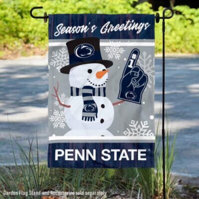 PSU Nittany Lions Holiday Winter Snowman Greetings Garden Flag GF00799