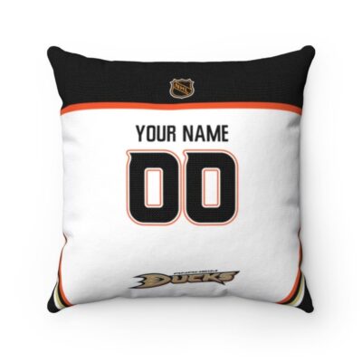 Personalized Anaheim Ducks Hockey Custom Square Throw Cushion Pillow With Name and Number Pillow