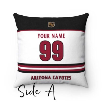 Personalized Arizona Coyotes Hockey Custom Square Throw Cushion Pillow With Name and Number Pillow