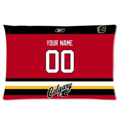 Personalized Calgary Flames Hockey Two Side Custom Pillow Case With Your Name And Number Throw Pillow Gift Sofa Decor 1