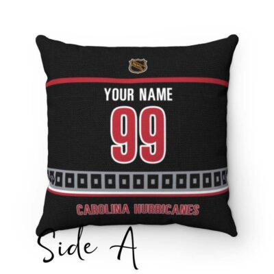 Personalized Carolina Hurricanes Hockey Custom Square Throw Cushion Pillow With Name and Number Pillow