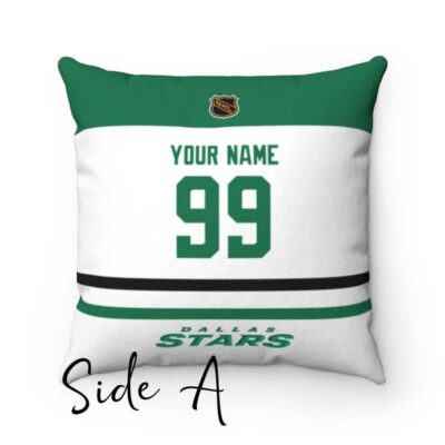 Personalized Dallas Stars Hockey Custom Square Throw Cushion Pillow With Name and Number Pillow