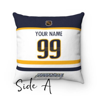 Personalized Nashville Predators Hockey Custom Square Throw Cushion Pillow With Name and Number Pillow