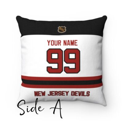 Personalized New Jersey Devils Hockey Custom Square Throw Cushion Pillow With Name and Number Pillow, Bedroom Decor Sofa Decor P5760