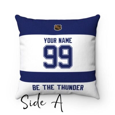 Personalized Tampa Bay Lightning Hockey Custom Square Throw Cushion Pillow With Name and Number Pillow