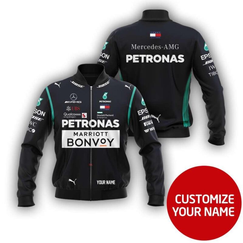 Petronas Marriott Bonvoy Auto Racing Team Moto Gp Motocross 3D Costume Gift With Custom Name For Petronas Fans Bomber Jacket BJ03592