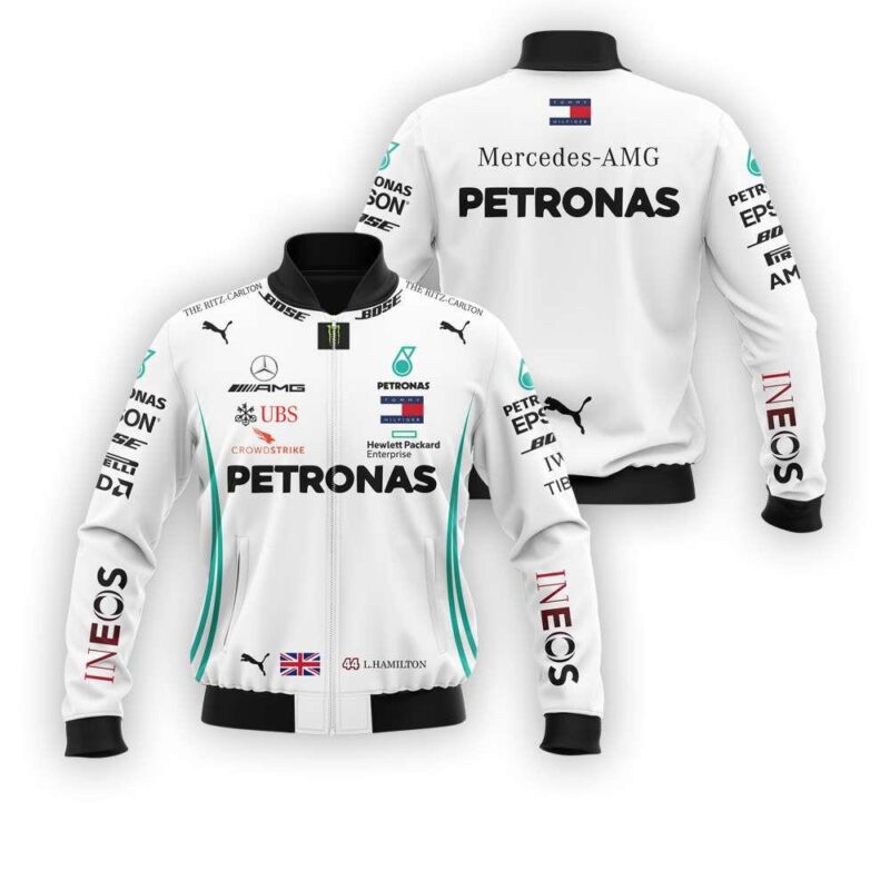 Petronas Mercedes-Amg Puma Lewis Hamilton Motorsport Auto Racing Team Moto Gp Motocross 3D Designed Gift For Petronas Fans Bomber Jacket BJ03726