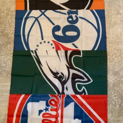 Philadelphia Sports Logo Flag Phillies Eagles 76ers Flyers Banner BF85