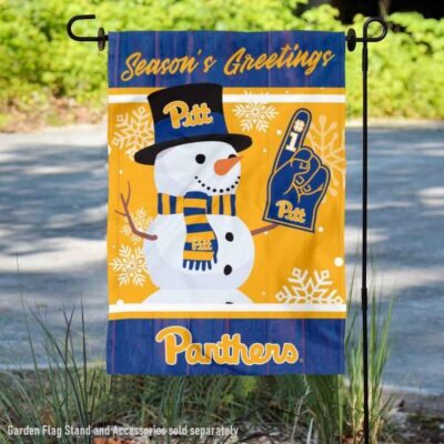 Pitt Panthers Holiday Winter Snowman Greetings Garden Flag GF01027