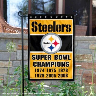 Pittsburgh Steelers 6 Time Super Bowl Champs Garden Flag GF00825