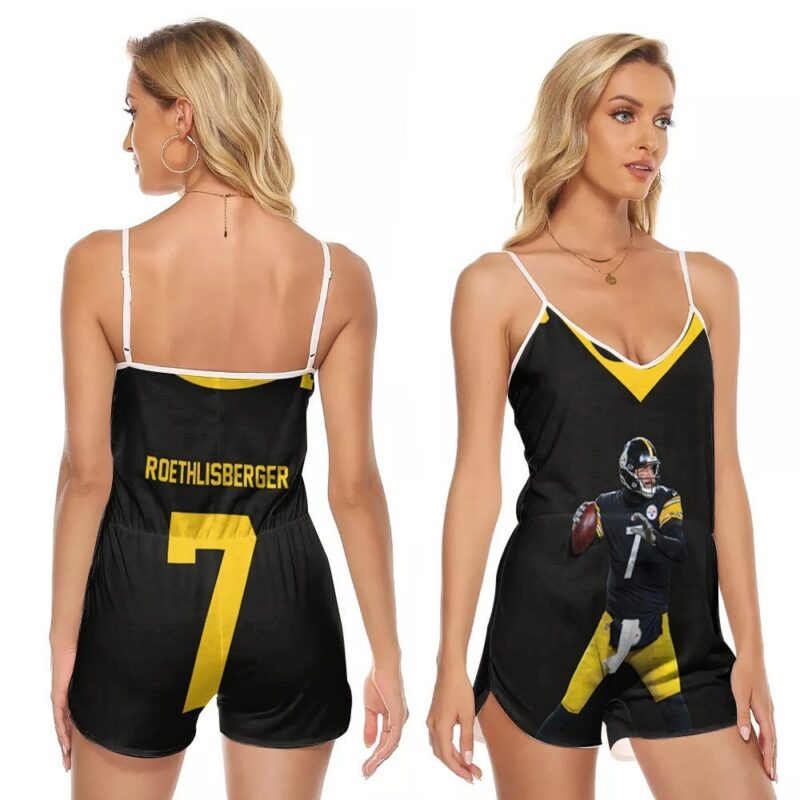 Pittsburgh Steelers Ben Roethlisberger 7 NFL American Football Team Gift For Steelers Fans V-neck Romper Jumpsuit RJ01541