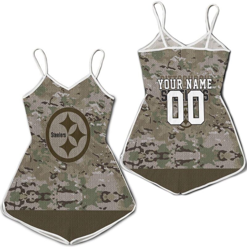 Pittsburgh Steelers Camouflage Pattern For Fans 3d Personalized Romper RJ02622