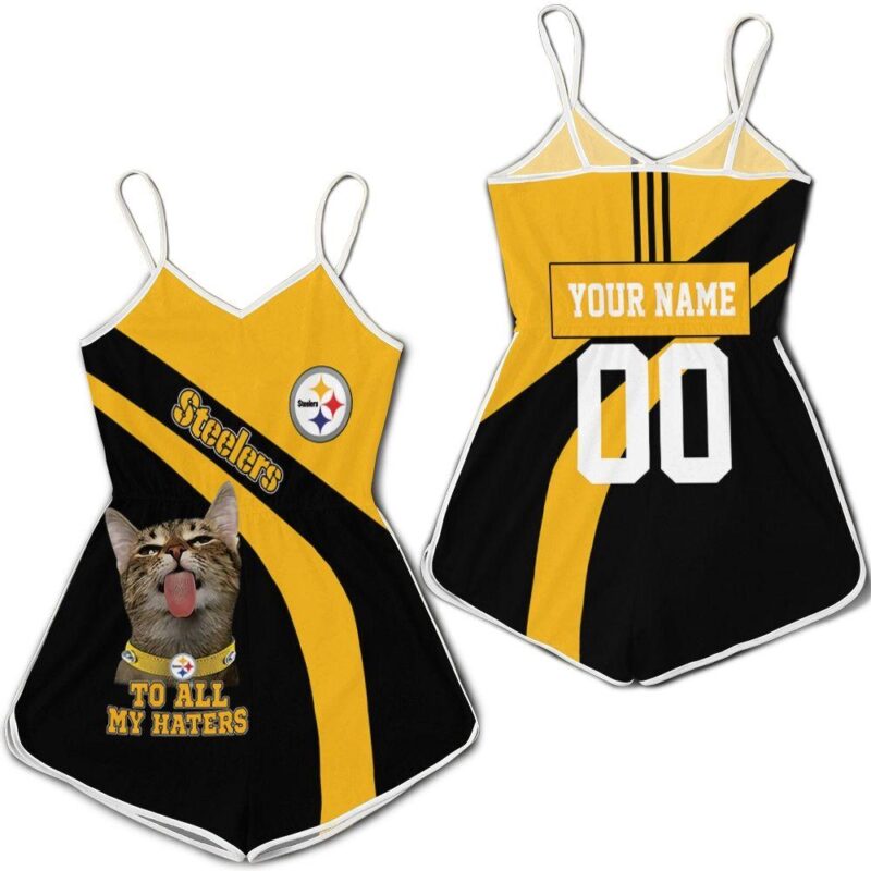 Pittsburgh Steelers Funny Cat Stick Out Tongue To All My Haters 2020 Nfl Personalized Romper RJ02326