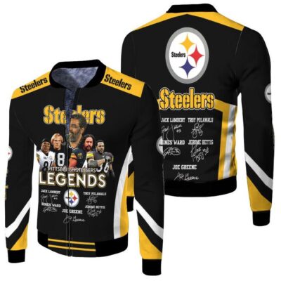 Pittsburgh Steelers Legends signature signed great players 2020 NFL season jersey Fleece Bomber Jacket