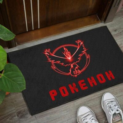 Pokemon Anime Door Mat Team Valor Symbol Red Moltres Relies On Strength Pokemon Go Door Mat Welcome Mat 3