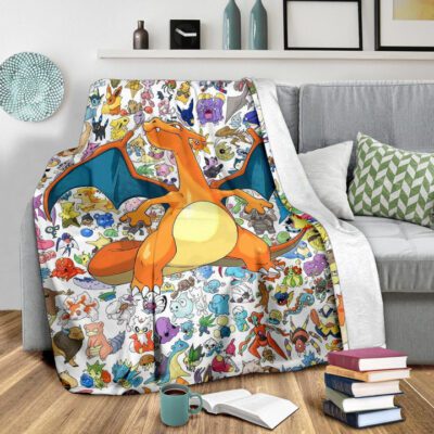 Pokemon Anime Fleece Blanket - Charizard Flame Dragon Tiny Pokemon Patterns Background Fleece Blanket 2 Pokemon Anime Fleece Blanket Charizard Flame Dragon Tiny Pokemon Patterns Background Fleece Blanket 2