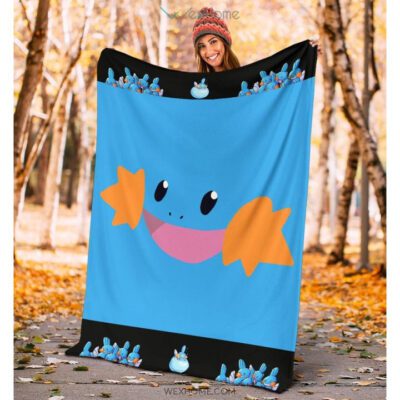 Pokemon Anime Mudkip Water Pokemon Face Blue Fleece Blanket 3 Pokemon Anime Mudkip Water Pokemon Face Blue Fleece Blanket 3