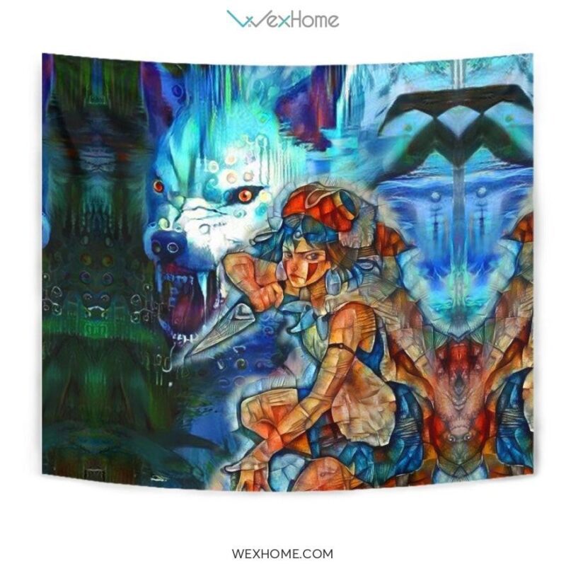 Raging Princess Mononoke Wall Anime Tapestry 1