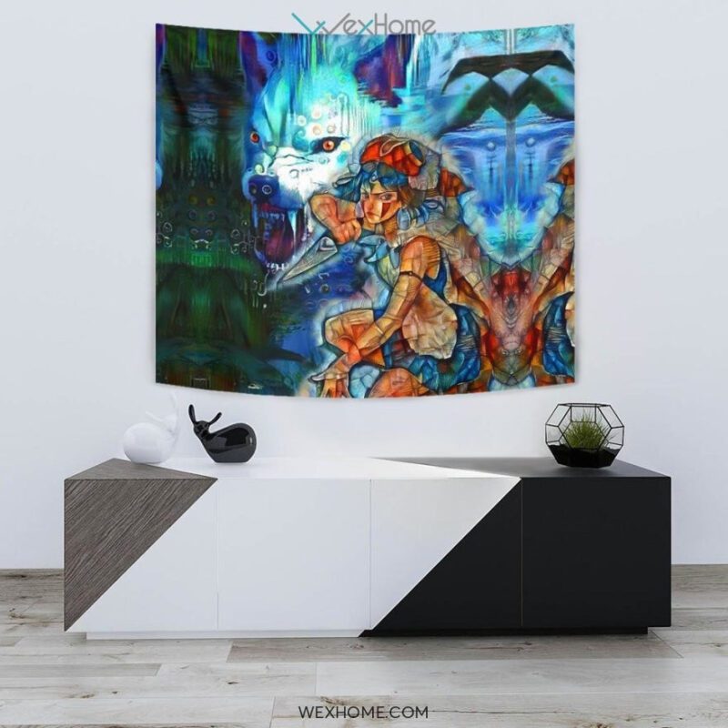 Raging Princess Mononoke Wall Anime Tapestry 2