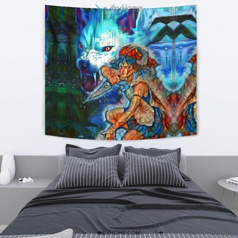Raging Princess Mononoke Wall Anime Tapestry 3