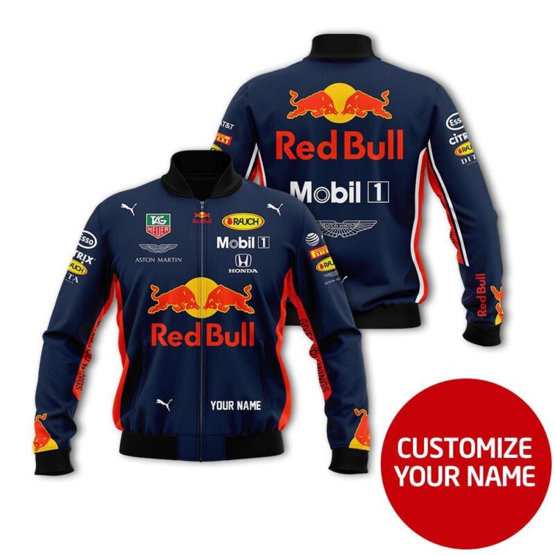 Red Bull Mobil Auto Racing Team Costume Personalized Design Gift With Custom Name For Red Bull Fans Bomber Jacket BJ03913