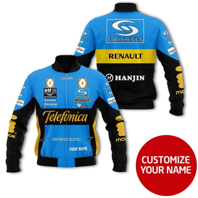 Renault Hanjin Mild Seven Auto Racing Team Costume Personalized Gift With Custom Name For Renault Fans Bomber Jacket BJ03627