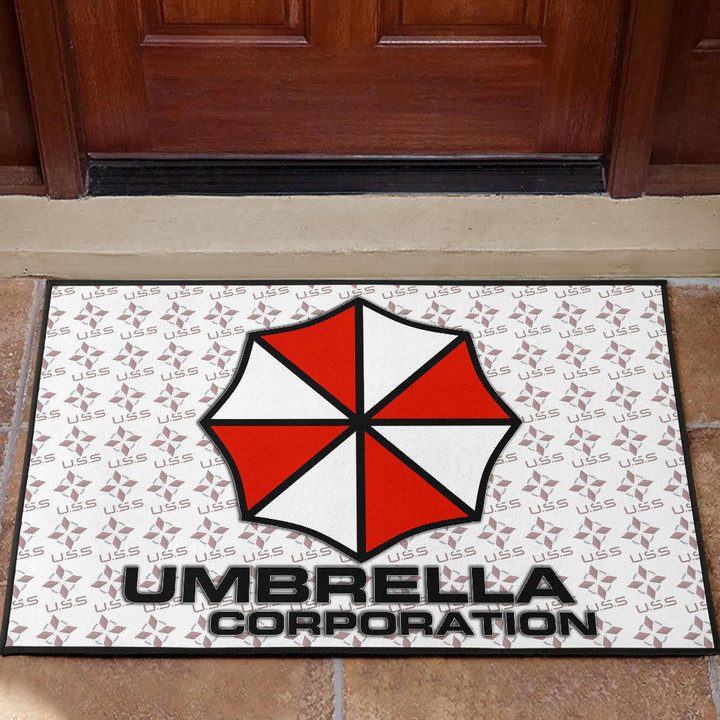Resident-Evil-Game-Door-Mat-Umbrella-Corp-Symbol-USS-White-And-Red-Door-Mat-Welcome-Mat Resident Evil Game Door Mat - Umbrella Corp Symbol USS White And Red Door Mat Welcome Mat