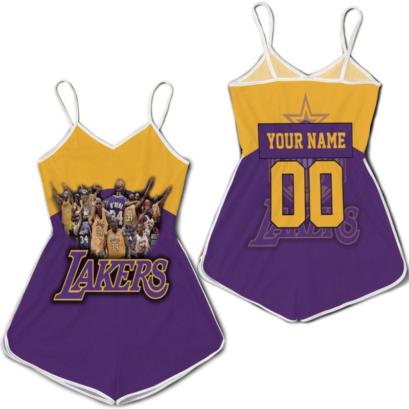 Shaquille Oneal 34 Los Angeles Lakers Nba Western Conference Personalized Romper RJ02499