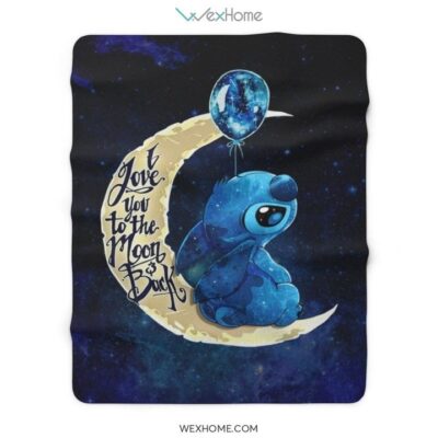 Sittch Cartoon Blanket - Lilo And Stitch Sherpa Fleece Blanket - Stitch I Love You To The Moon And Back