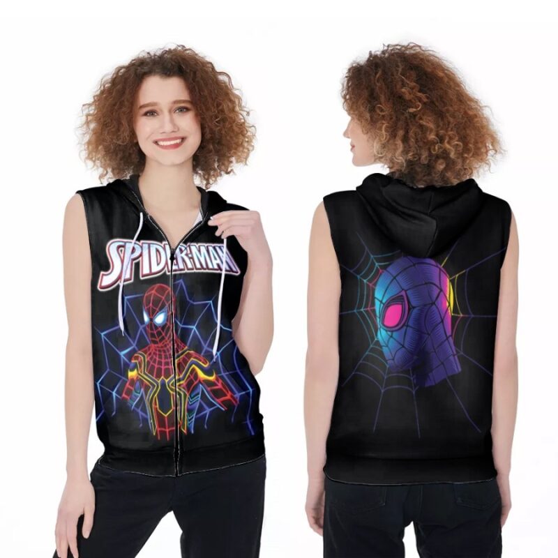 Spider Man No Way Home Heroes Retro Color Spider Senses 3D Designed Allover Gift For Spider Man Fans Zip Sleeveless Hoodie ZSH0038