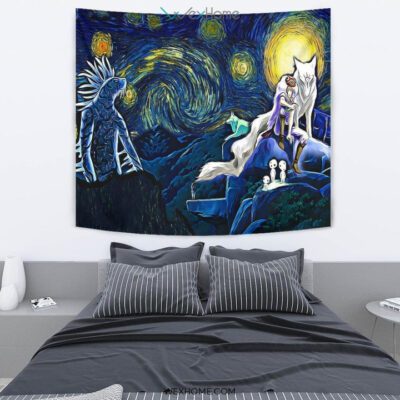 Starry night princess mononoke Wall Anime Tapestry 3