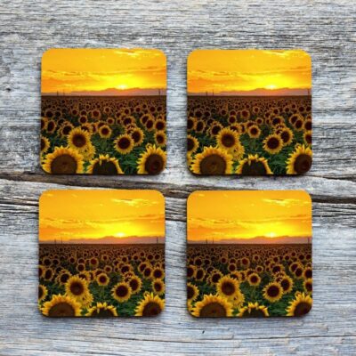 Sunflower Sunset Drinkware Coaster (Set of 4)