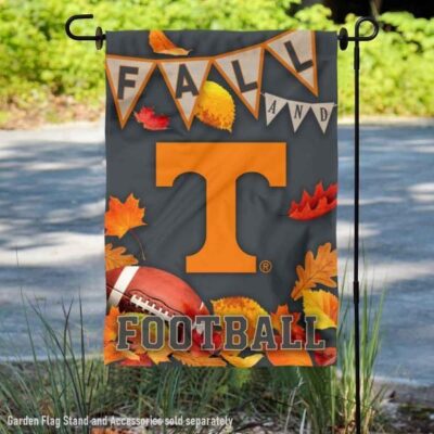Tennessee Volunteers Fall Football Autumn Leaves Decorative Garden Flag GF01021
