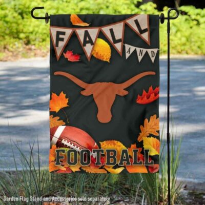 Texas Longhorns Fall Football Autumn Leaves Decorative Garden Flag GF00995