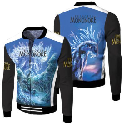 The Light At Night Shishigami God Jungle Deer Princess Mononoke Gift for Princess Mononoke Fans Fleece Bomber Jacket