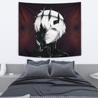Tokyo Ghoul Anime Tapestry - Hansome King Ken Kaneki Black Diamond Crown Tapestry Wall Hanging 2 Tokyo Ghoul Anime Tapestry Hansome King Ken Kaneki Black Diamond Crown Tapestry Wall Hanging 2